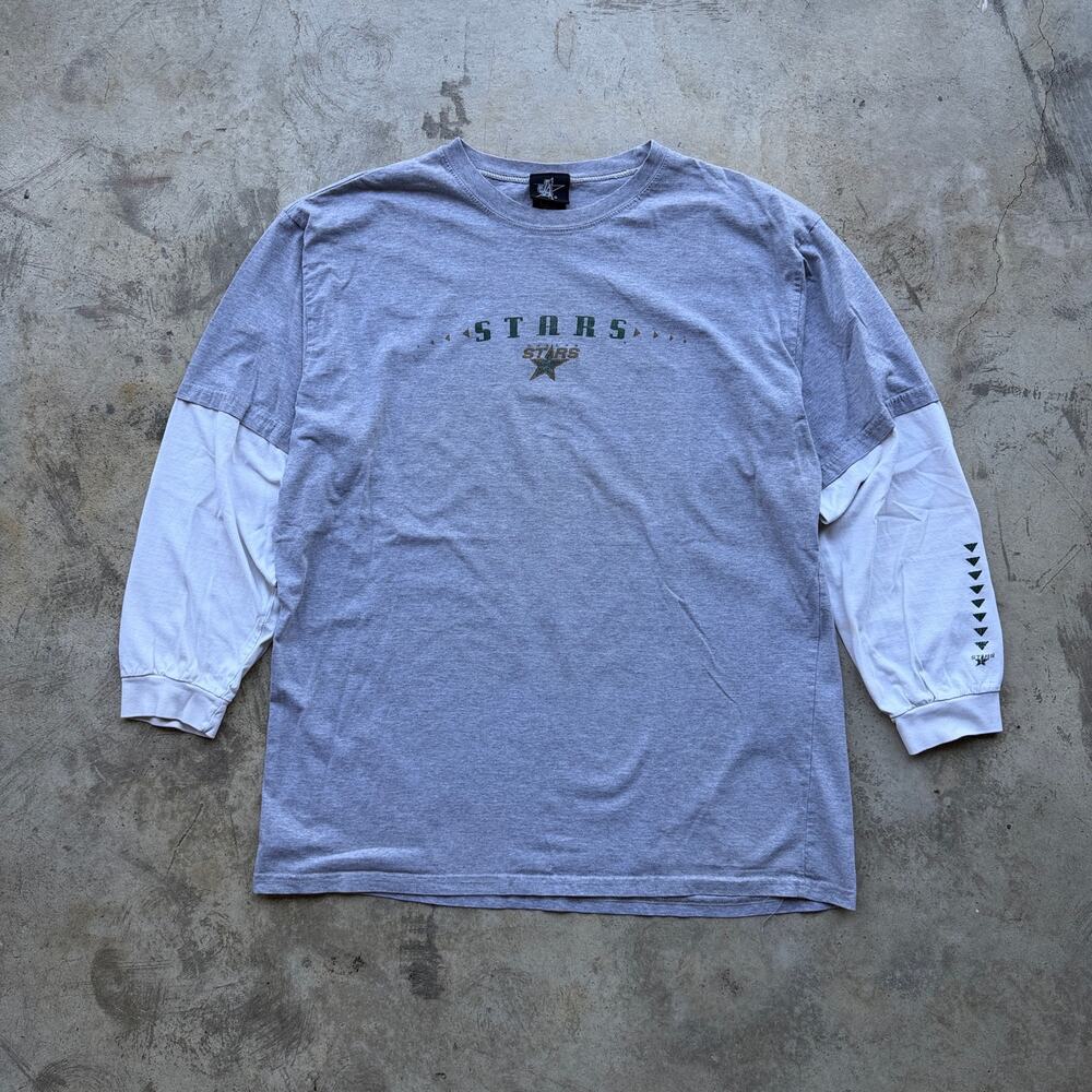 Vintage 90s Dallas Stars NHL Layered Long Sleeve Tee XL